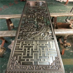 青古铜铝雕屏风