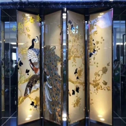 不锈钢玻璃艺术屏风