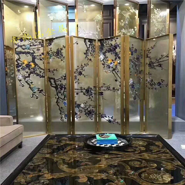 不锈钢艺术玻璃屏风